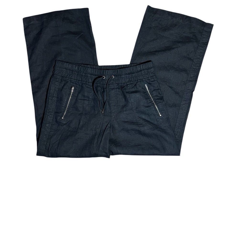 ATHLETA Women’s Black Wide Leg Cabo Linen Pants Size 10 - Picture 3 of 9